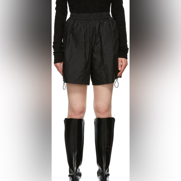 Black All Over Jacquard Shorts We11Done Women’s Medium Track Short Edgy Street - Picture 3 of 10